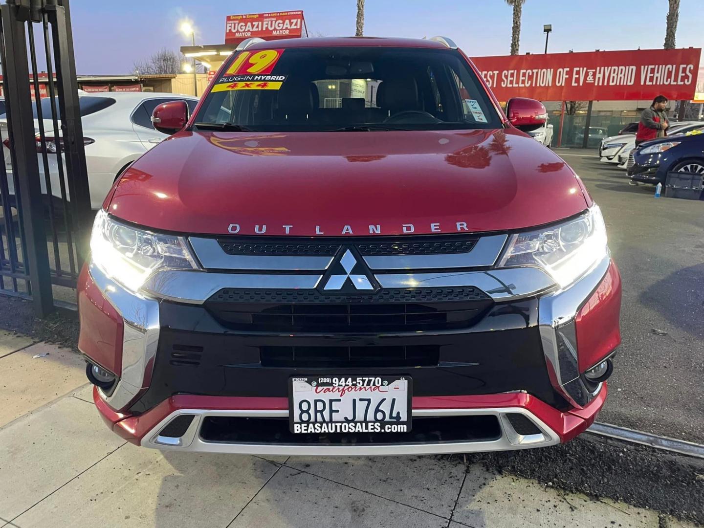 2019 RED /BLACK Mitsubishi Outlander PHEV (JA4J24A55KZ) , located at 744 E Miner Ave, Stockton, CA, 95202, (209) 944-5770, 37.956863, -121.282082 - PLUS TAXES AND FEES - Photo#2
